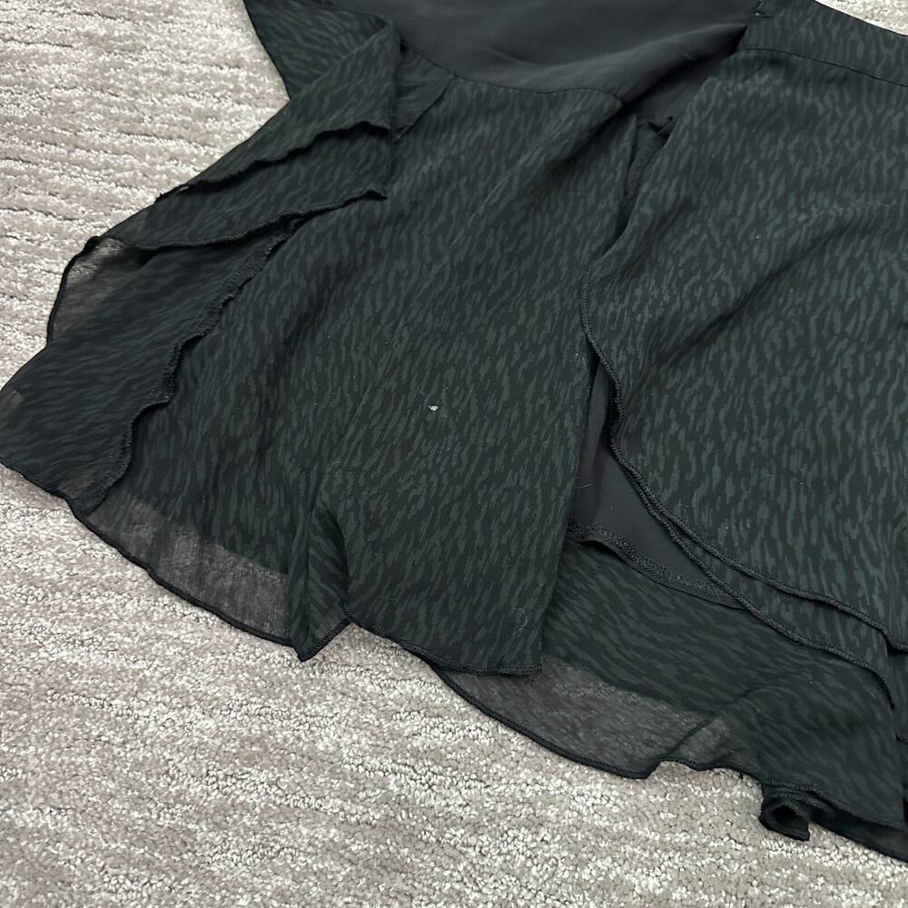 Aerie Skirt Womens Medium Black Wrap Flowy Ruffled Tie Chiffon Mini Short NWT - Picture 5 of 14